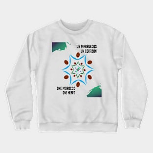 one morocco one heart Proud Morocco Flag Gift Moroccan Lovers For Men's Women's Crewneck Sweatshirt